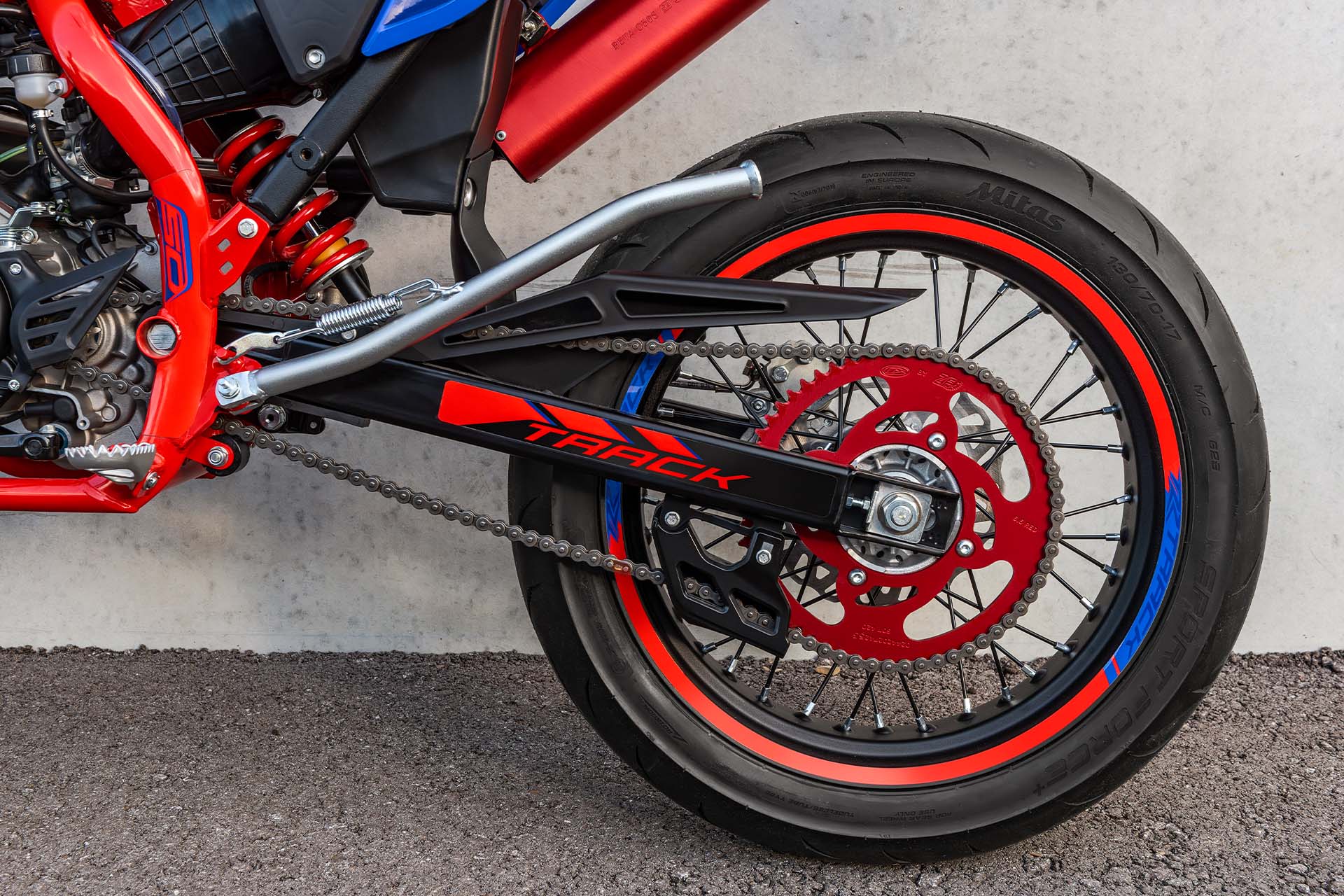 BETA RR Motard 2 T 50 TRACK blue hinterrad